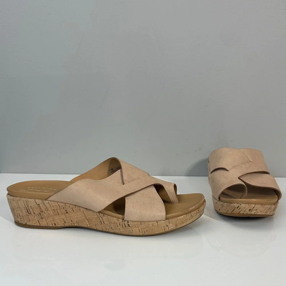 Kork-Ease Baja Leather Cork Wedge Sandals Size 11 Summer